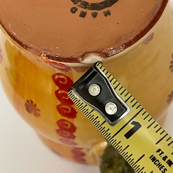 ITALIAN Artisan Hand Painted Glazed Clay Small Serving Pitcher Rooster Motif - Picture 10 of 10